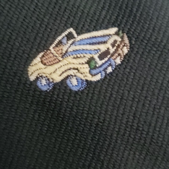 VINTAGE Lee Martin Race Cars Flags Mens Tie - Picture 2 of 6